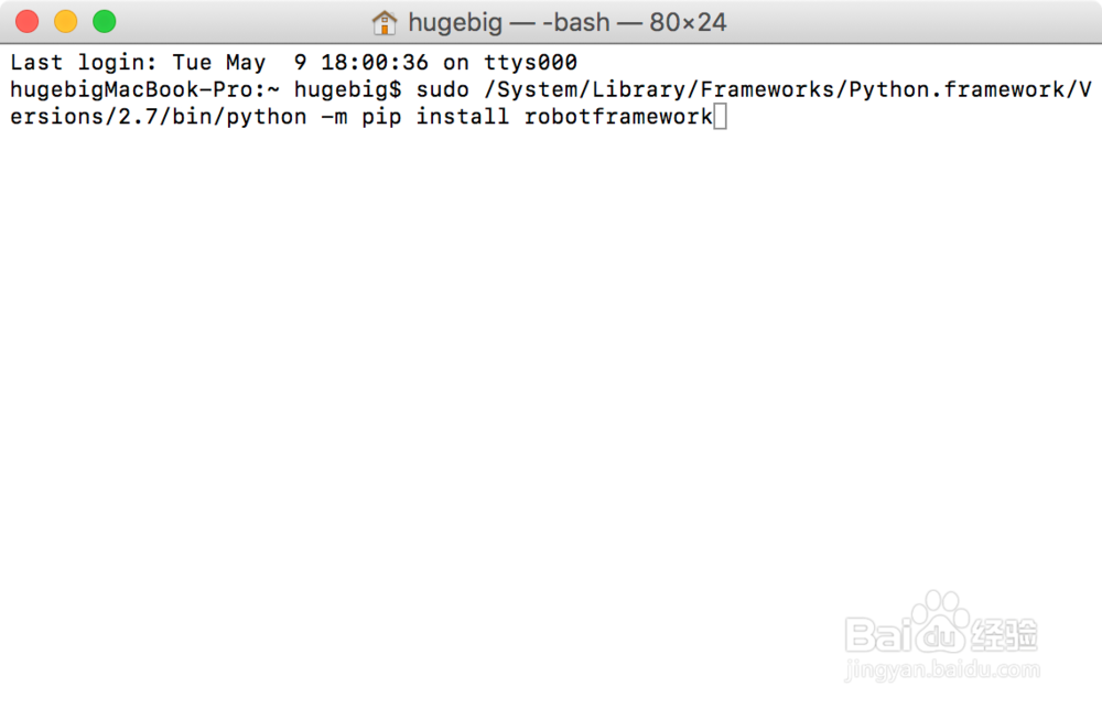 Mac下安装Robot Framework
