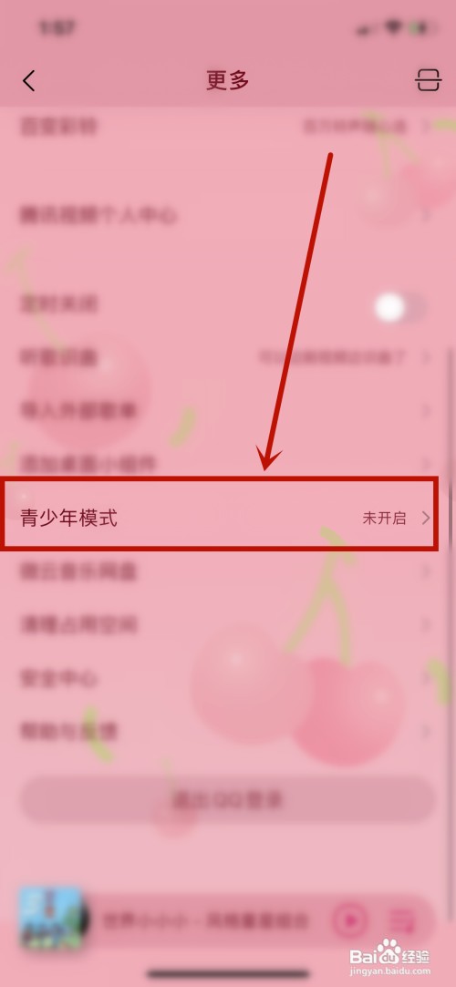 QQ音乐青少年模式怎样开启