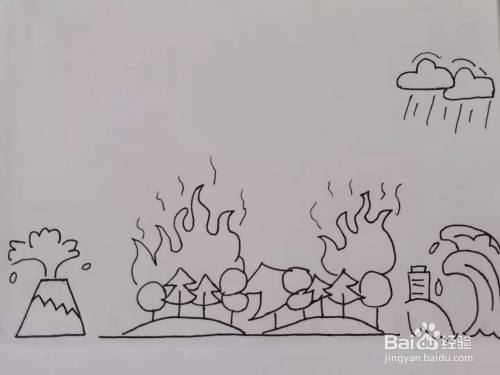 怎样画"让灾害远离我们"手抄报?