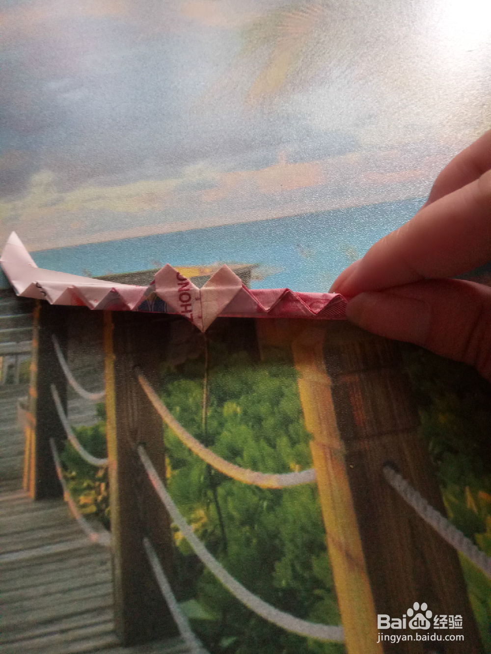 用一百元钱折心形戒指