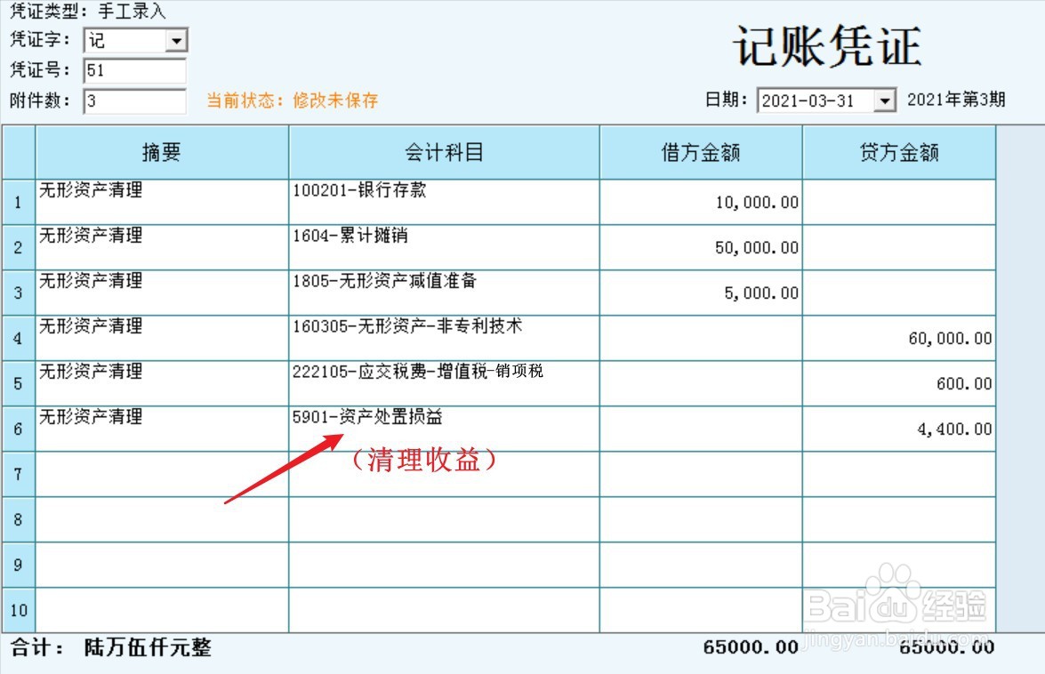 清理无形资产怎么做账