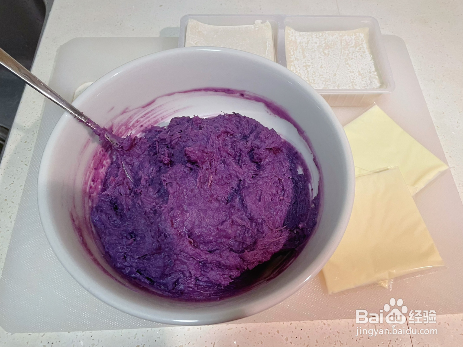 紫薯芝士流心饼的做法