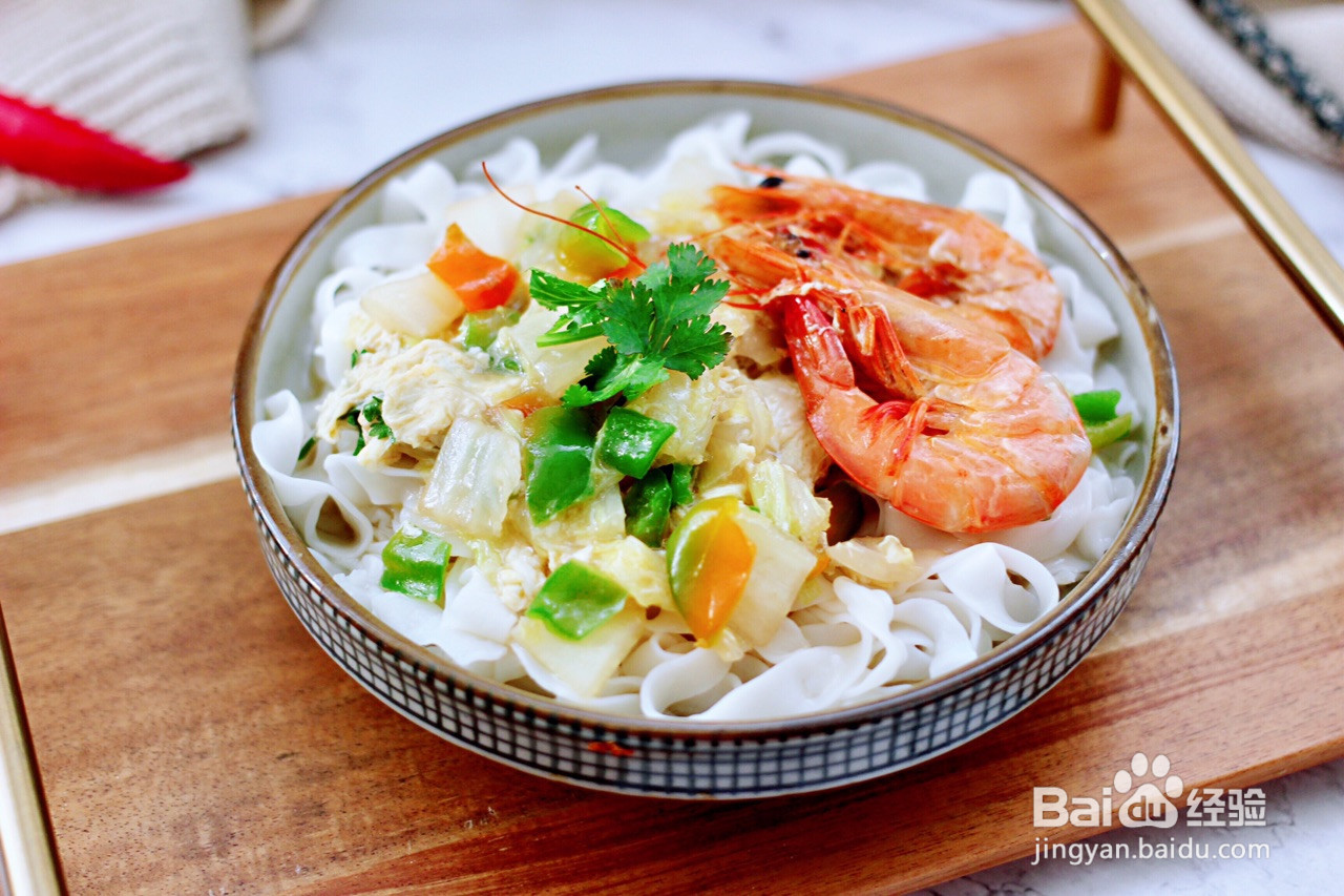 大白菜海虾打卤面的做法