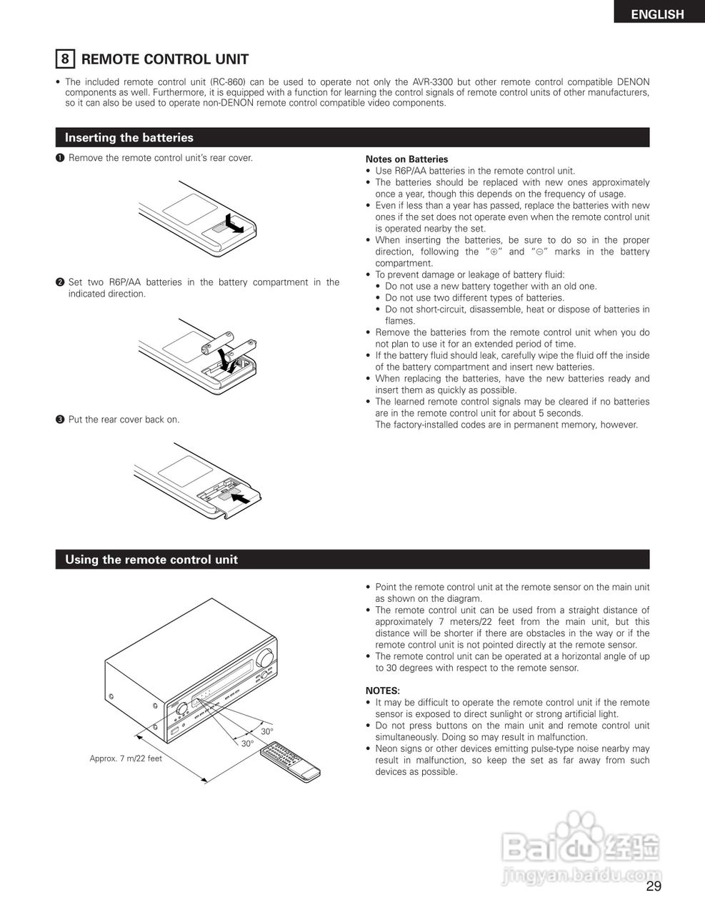 DENON AVR-3300影音回声接收机说明书:[3]