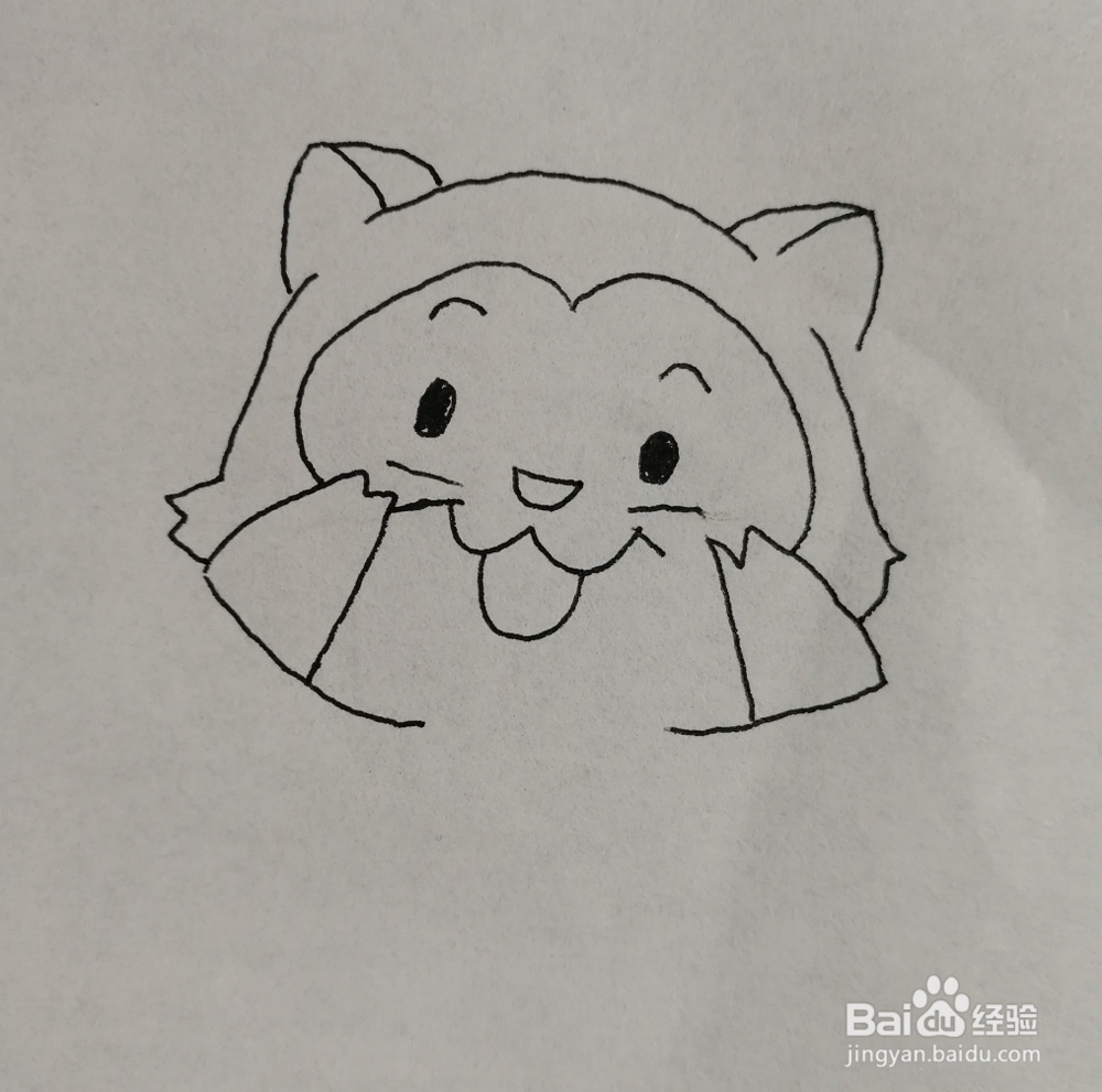 如何画小浣熊儿童简笔画？