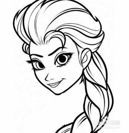 动画人物爱莎简笔画