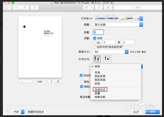 Mac 电脑双面打印