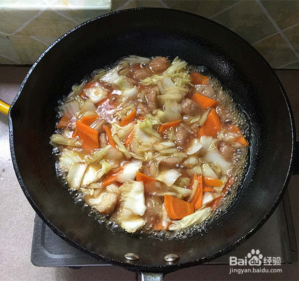 大白菜烩肉丸的制作方法