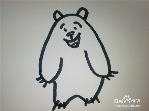 怎么样用简笔画画暖暖的小蓝熊