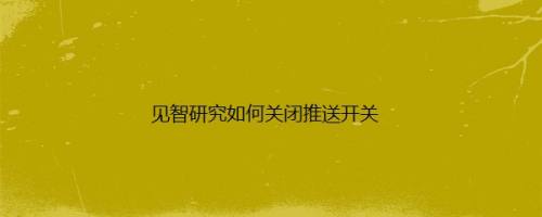 见智研究如何关闭推送开关