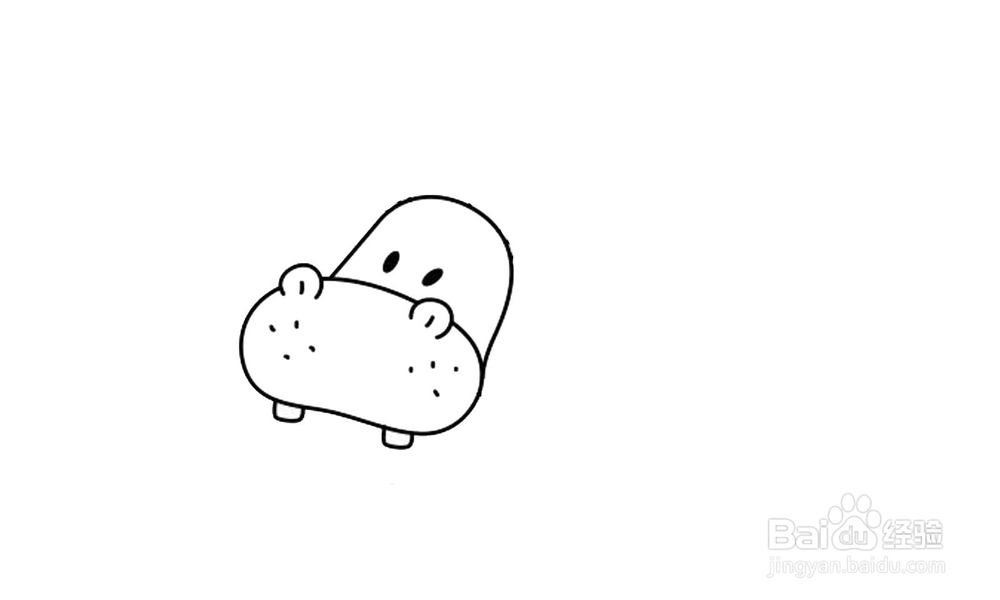 如何画出一个黄色河马