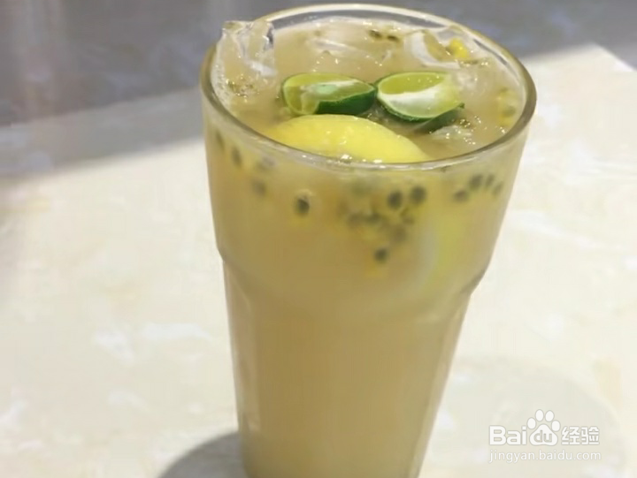 百香果柠檬片冰饮教程
