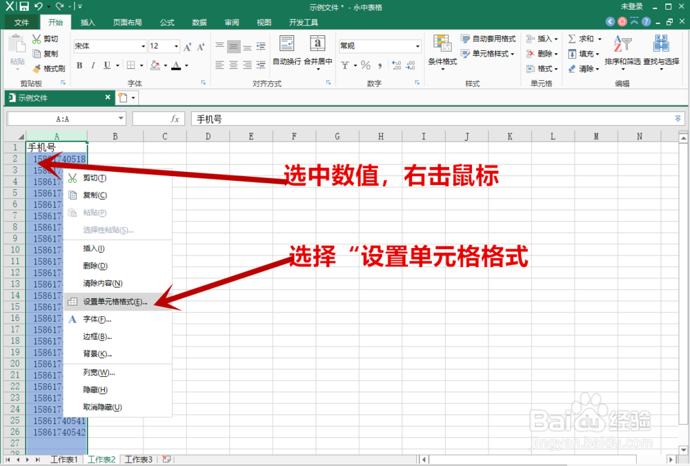 如何把Excel中的数值批量转换成文本