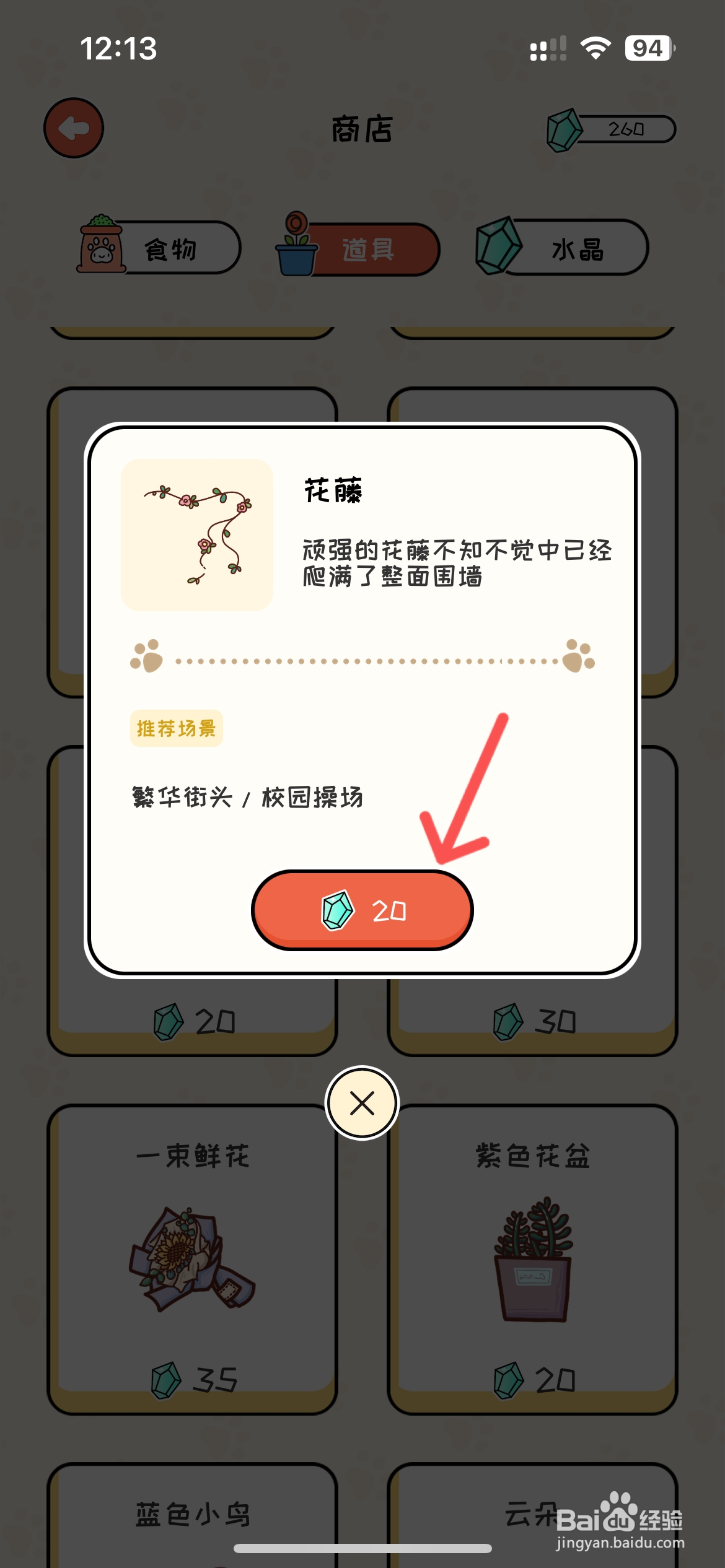 萌小喵日记如何在商店买到花藤