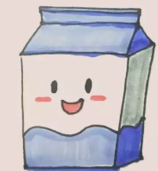 手绘盒装牛奶简笔画
