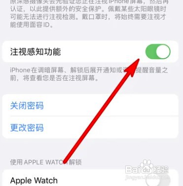 iphone12手机如何设置注视感知功能