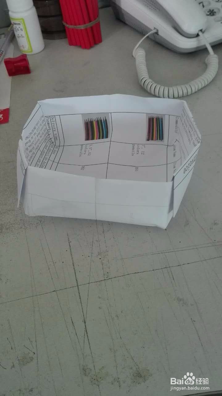 手工工艺品,桌面垃圾盒的折叠方法