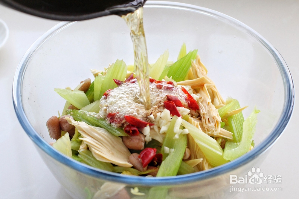 西芹腐竹拌花生怎么做?