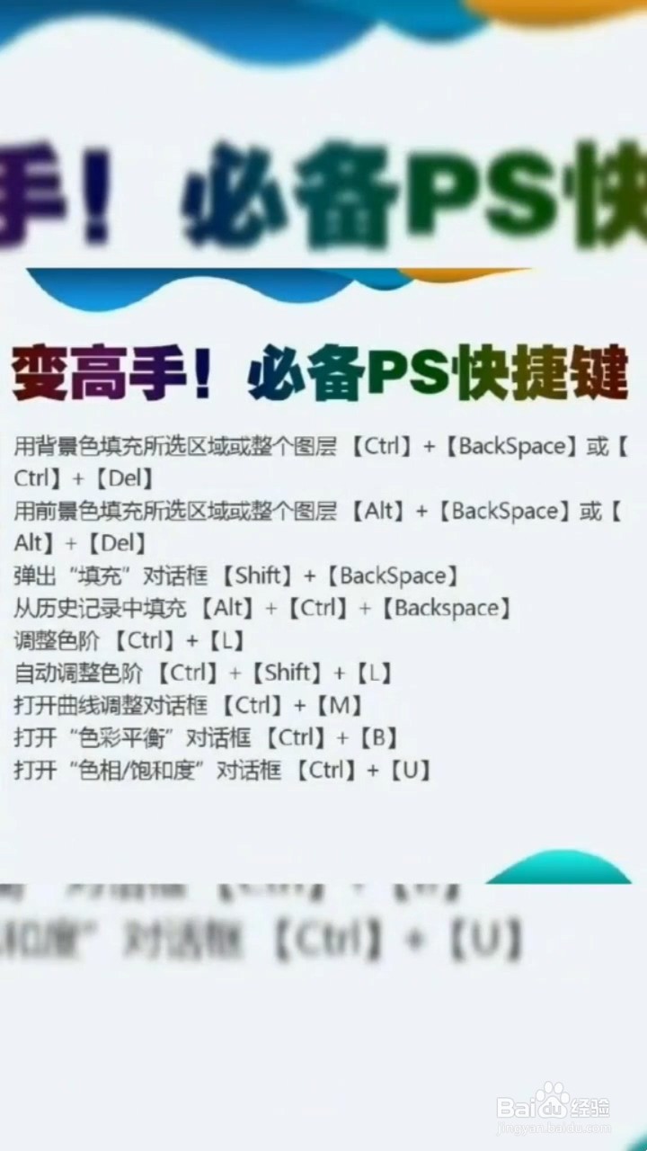 PS的快捷键有什么