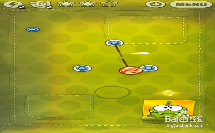 手机游戏割绳子level2-9、level2-10三星攻略