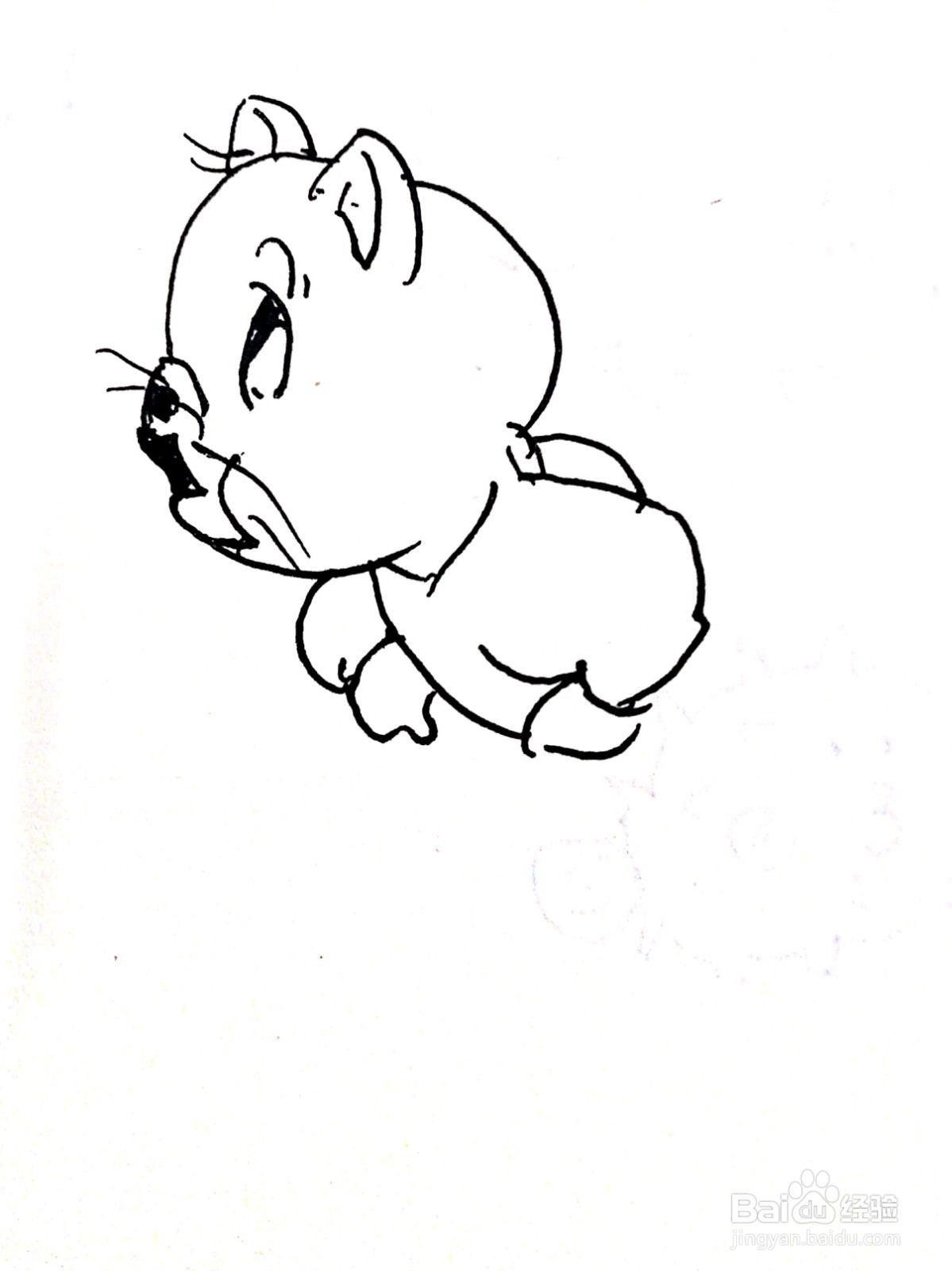 弯着腰的猫线描画怎么画