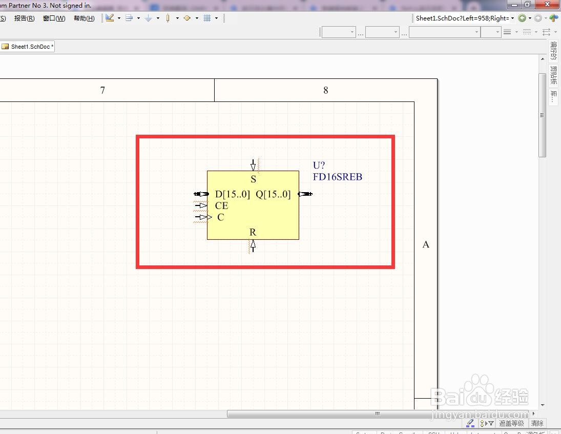 如何在AD中放预置复位使能总线16位D型触发器?
