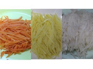 素炒三丝-双色萝卜土豆丝