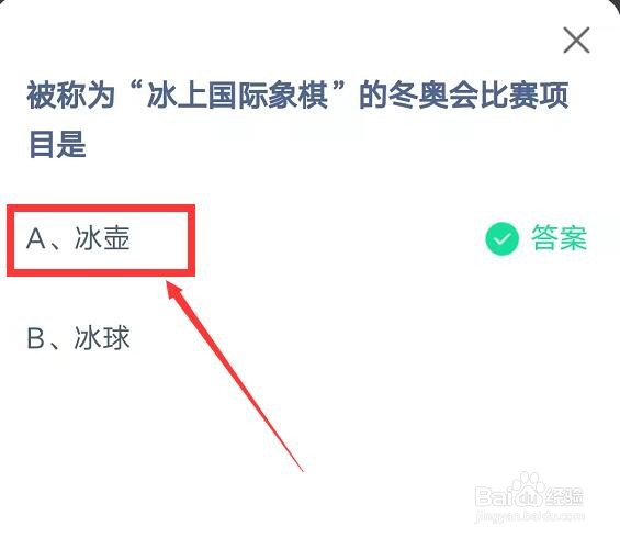 蚂蚁庄园被称为冰上国际象棋答案
