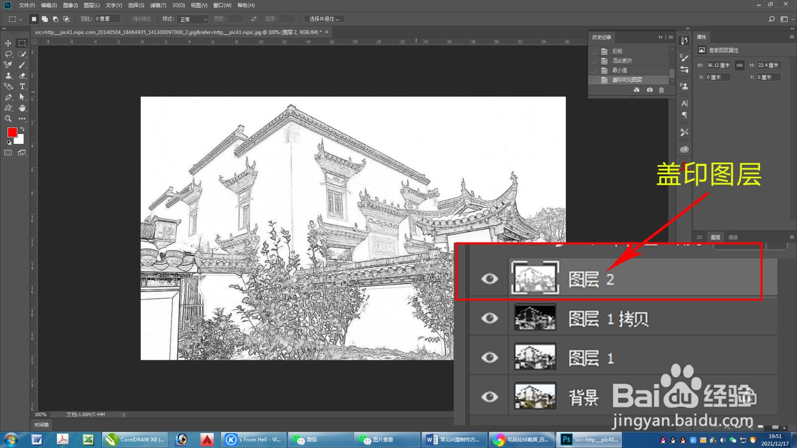 PS教程：如何将照片变成线描的效果