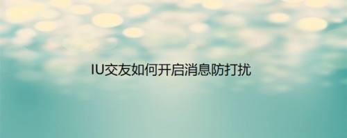 IU交友如何开启消息防打扰