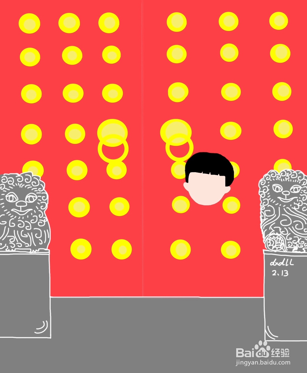 dxdll手绘之门前的女孩