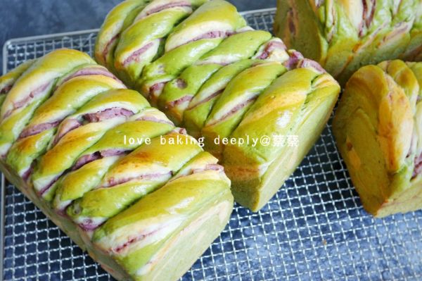 抹茶双色香芋吐司