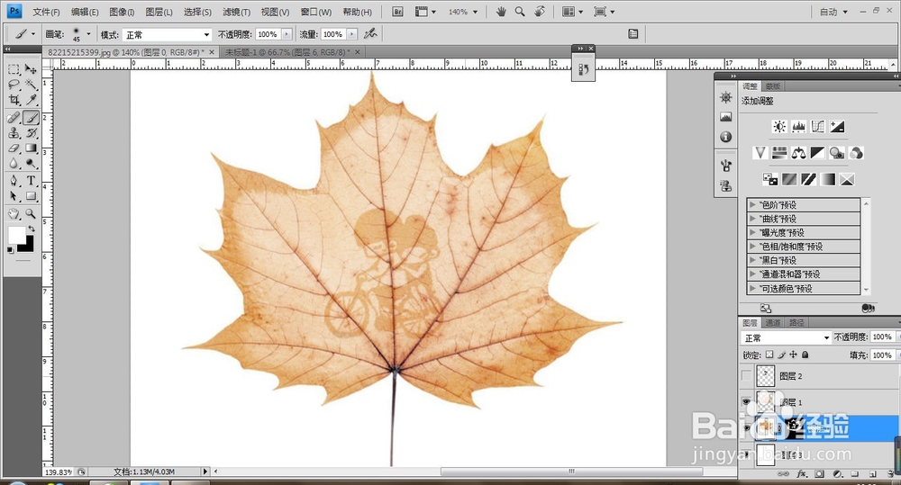 PS将枫叶与动漫融合