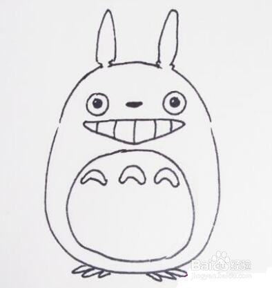 龙猫简笔画手绘教程