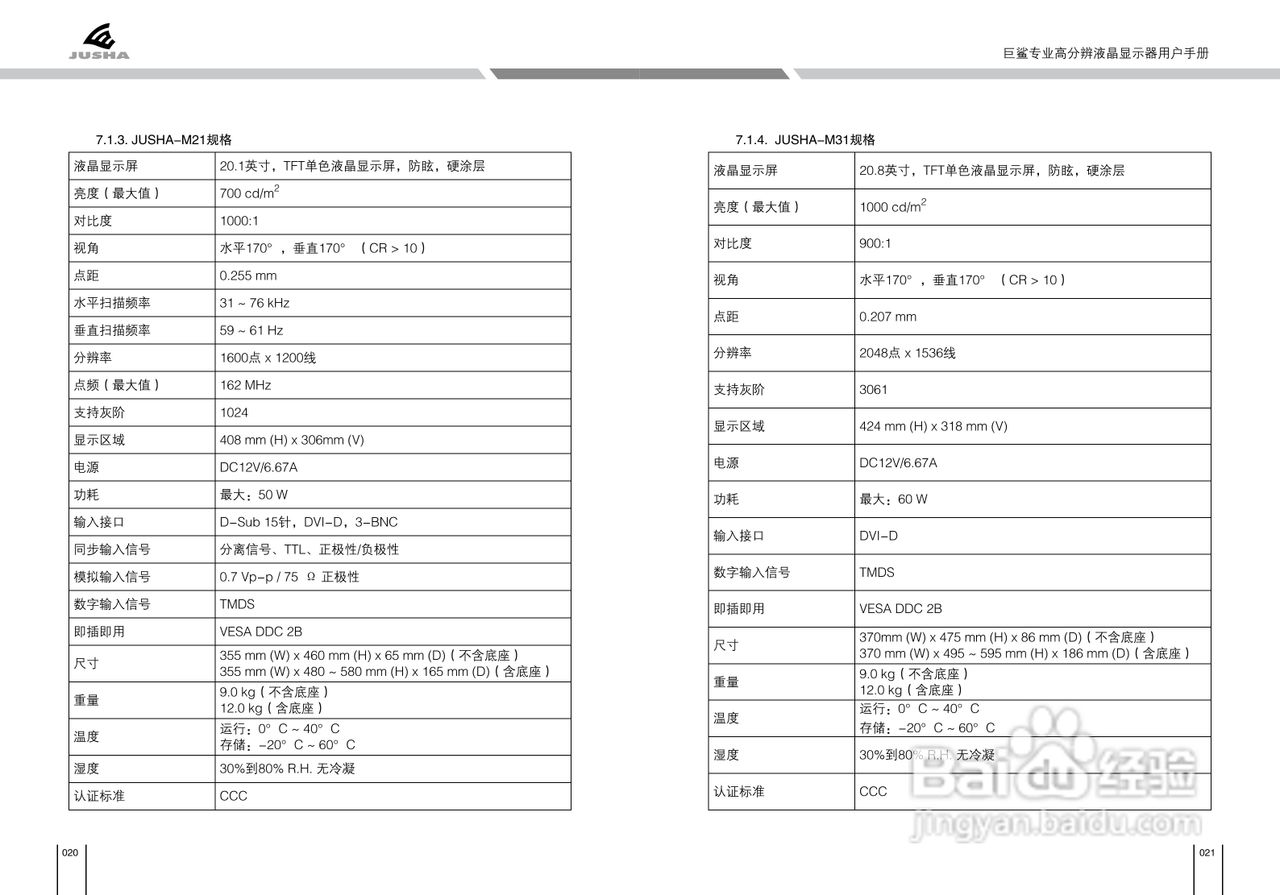 巨鲨(JUSHA)显示器用户手册:[2]