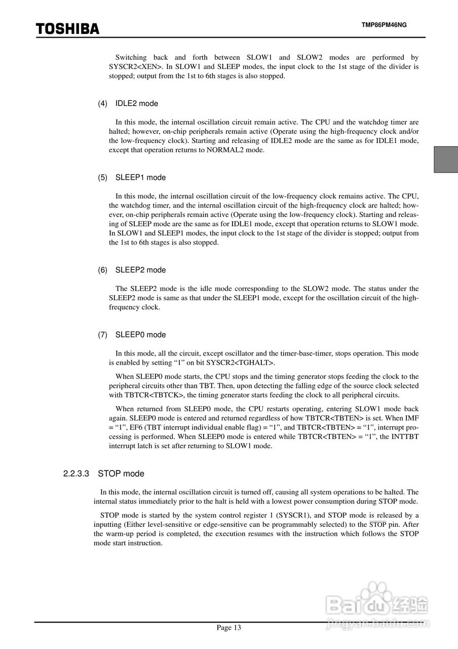 TOSHIBA TMP86PM46NG 8位微控制器说明书:[3]