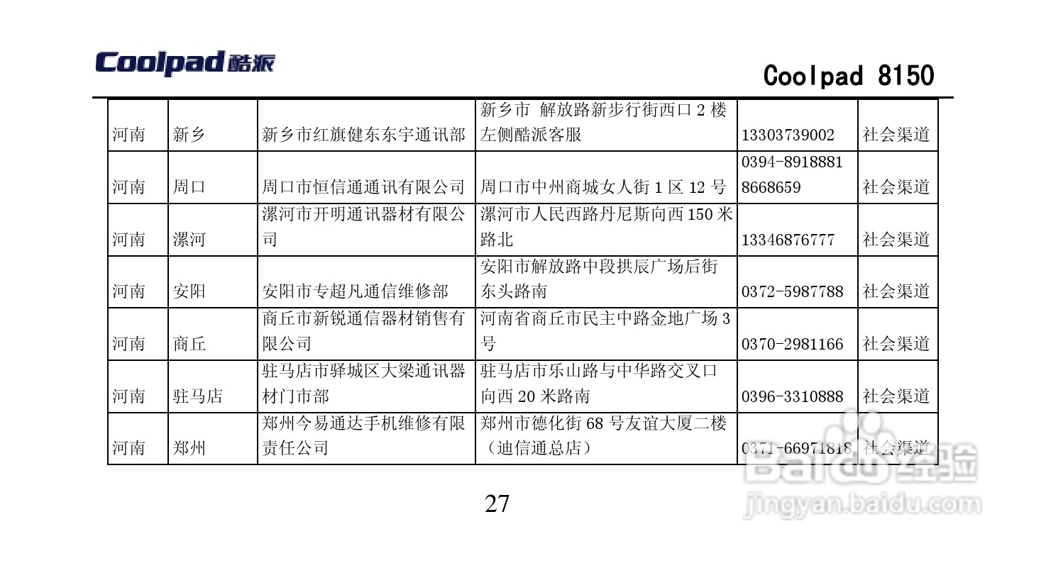 酷派 Coolpad 8150手机说明书:[8]