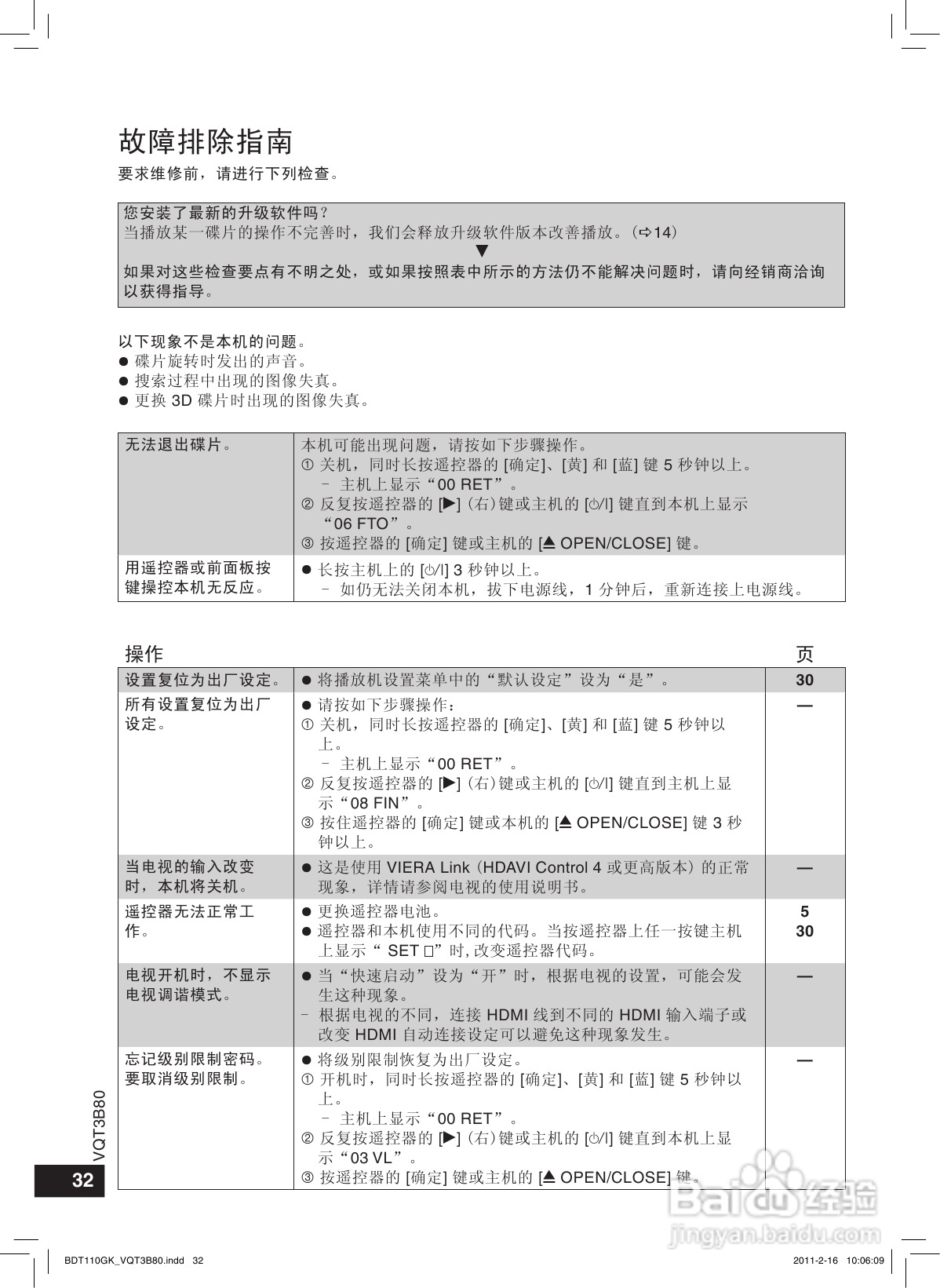 松下DMP-BDT110蓝光播放机使用说明书:[2]