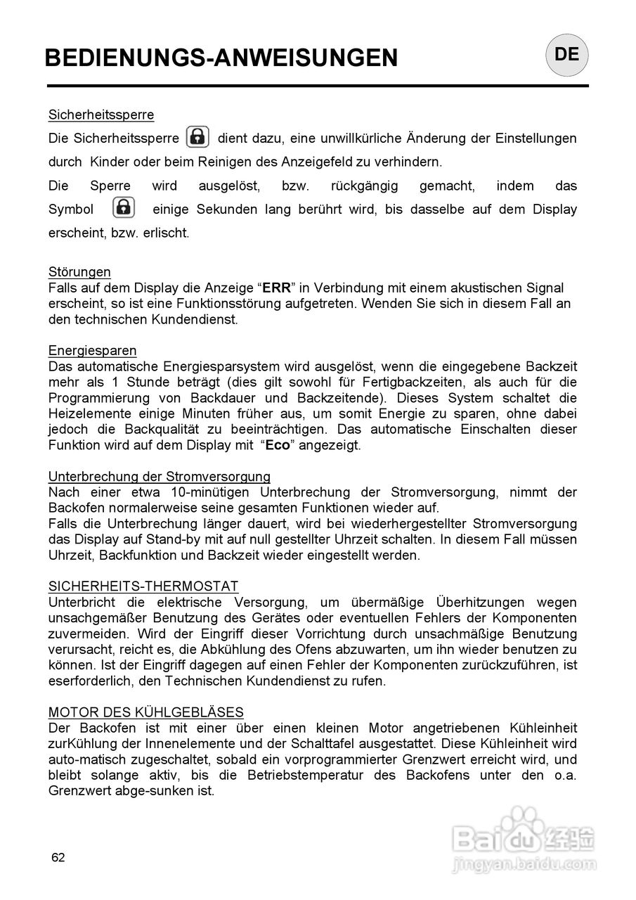 意大利Nardi FEA27D50XN型嵌入式电焗炉说明书:[7]