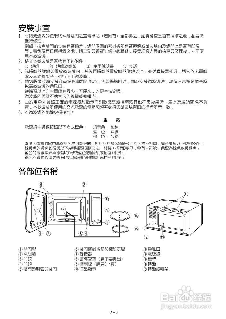 声宝R-342F型微波炉说明书:[1]