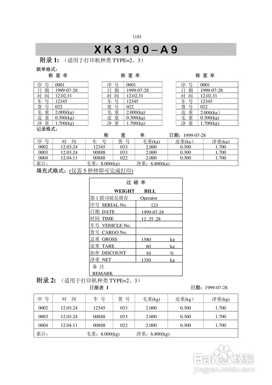 XK3190-A9型称重仪表显示器使用说明书:[3]