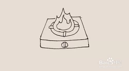 怎么画燃气灶