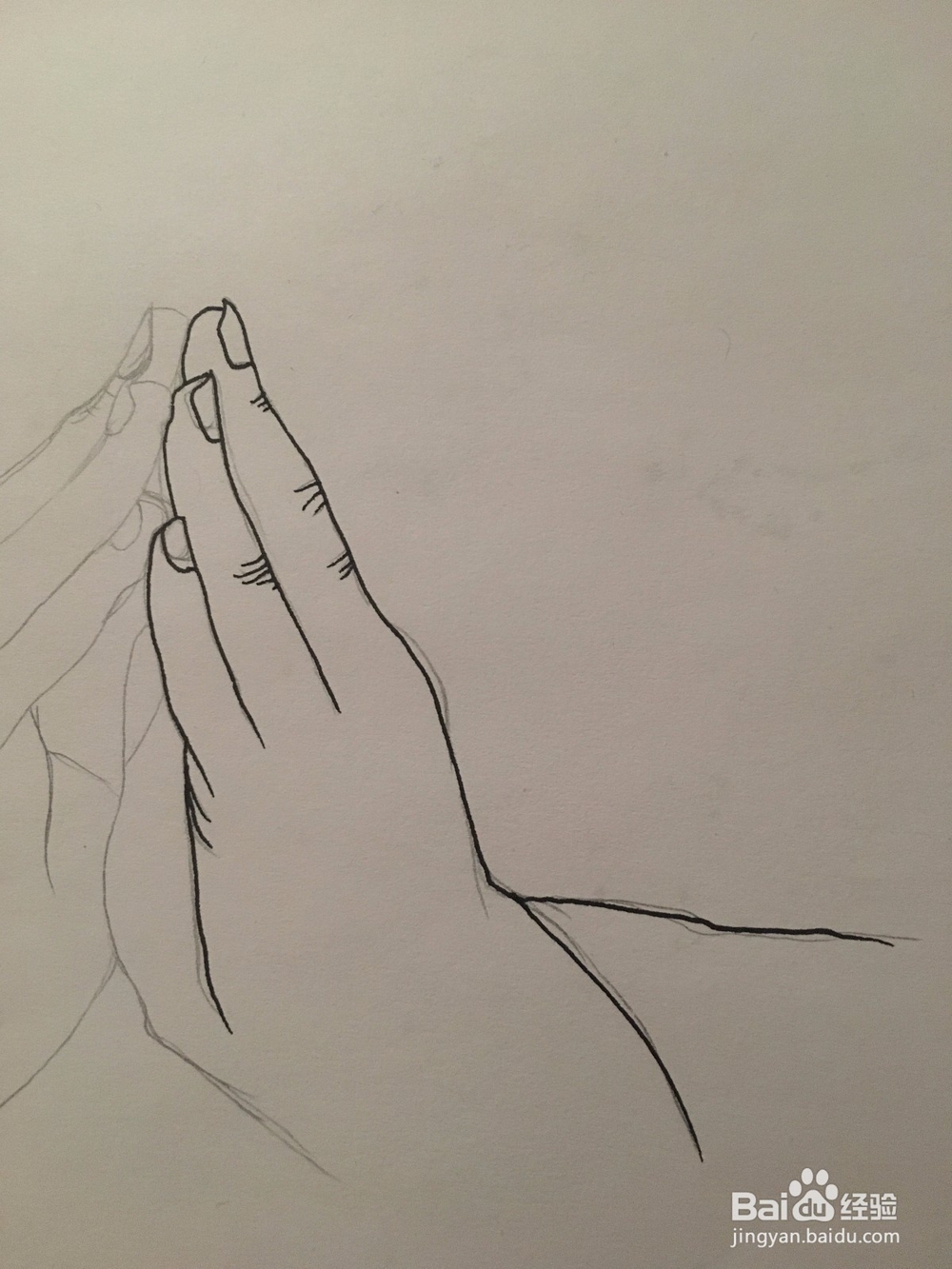 儿童简笔画：画双手合十 画双手并拢