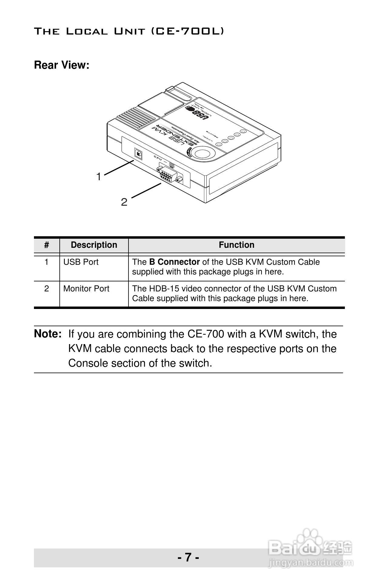 宏正CE700型多电脑切换器说明书