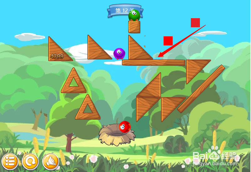 小游戏泡泡鸟历险记第12关