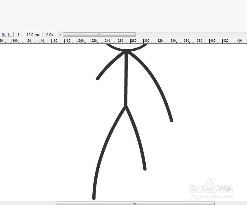 flash制作一个火柴人正面走路的动作教程