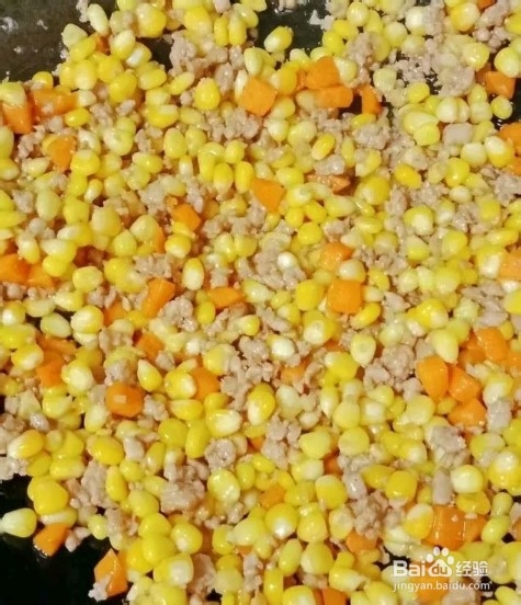 玉米炒肉沫的做法