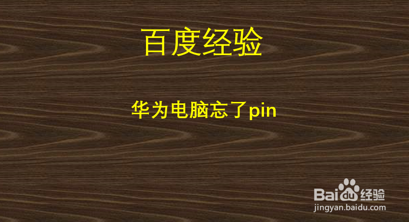 华为电脑忘了pin