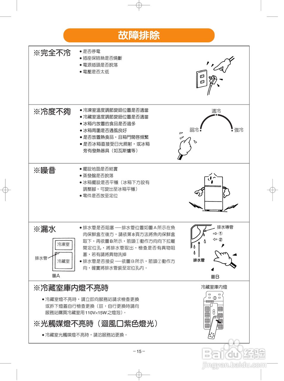 歌林KR-P350型电冰箱使用说明书