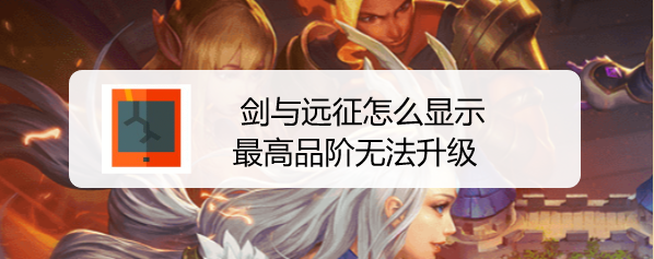 剑与远征怎么显示最高品阶无法升级